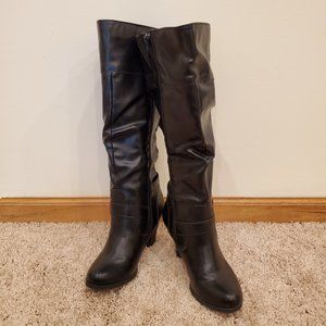 Slouchy Black Heeled Boots